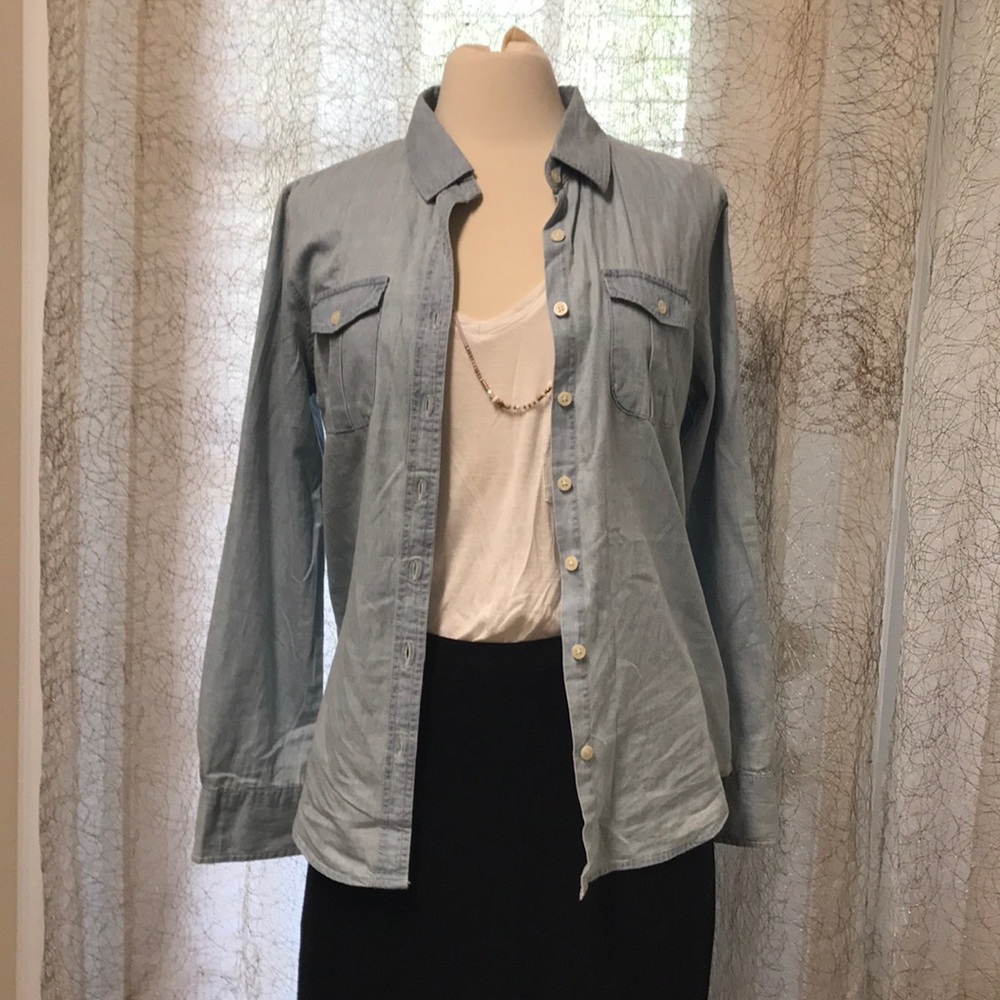 Chambray Button-Down Top - Picture 2 of 4